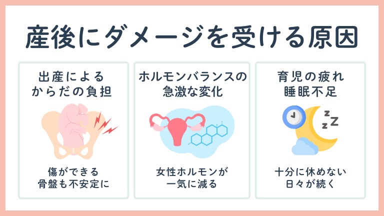 産後の体ダメージを受ける原因